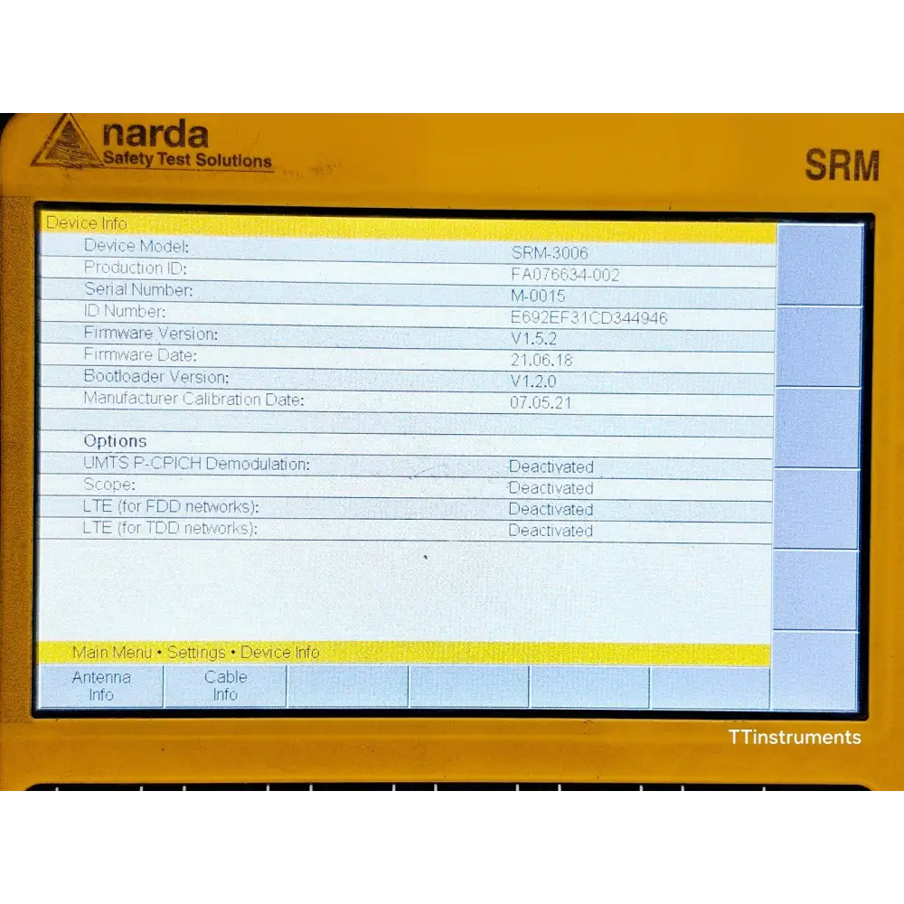 Narda SRM-3006 Selective Radiation Meter 3006/01 Mainframe only, No Probe8