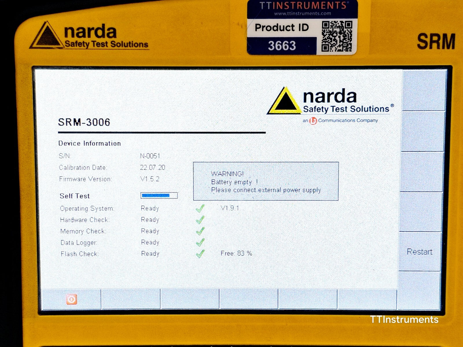 Narda SRM-3006 Selective Radiation Meter 9 kHz-6 GHz 3006/01