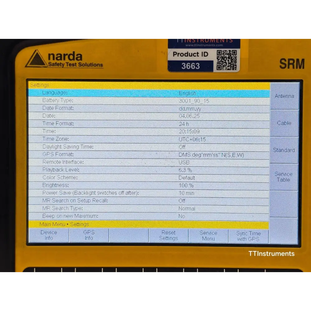 Narda SRM-3006 hard carry case exterior showing latches and handle
