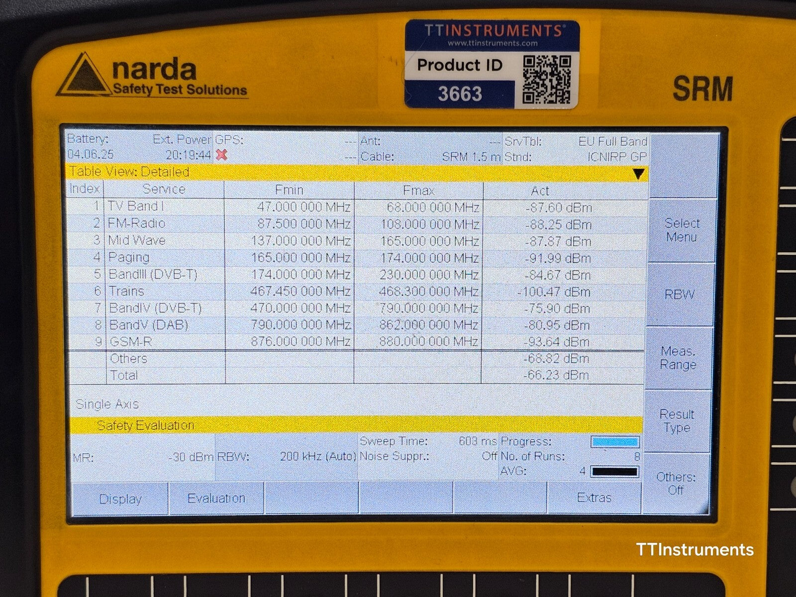 Narda SRM-3006 Selective Radiation Meter 9 kHz-6 GHz 3006/01