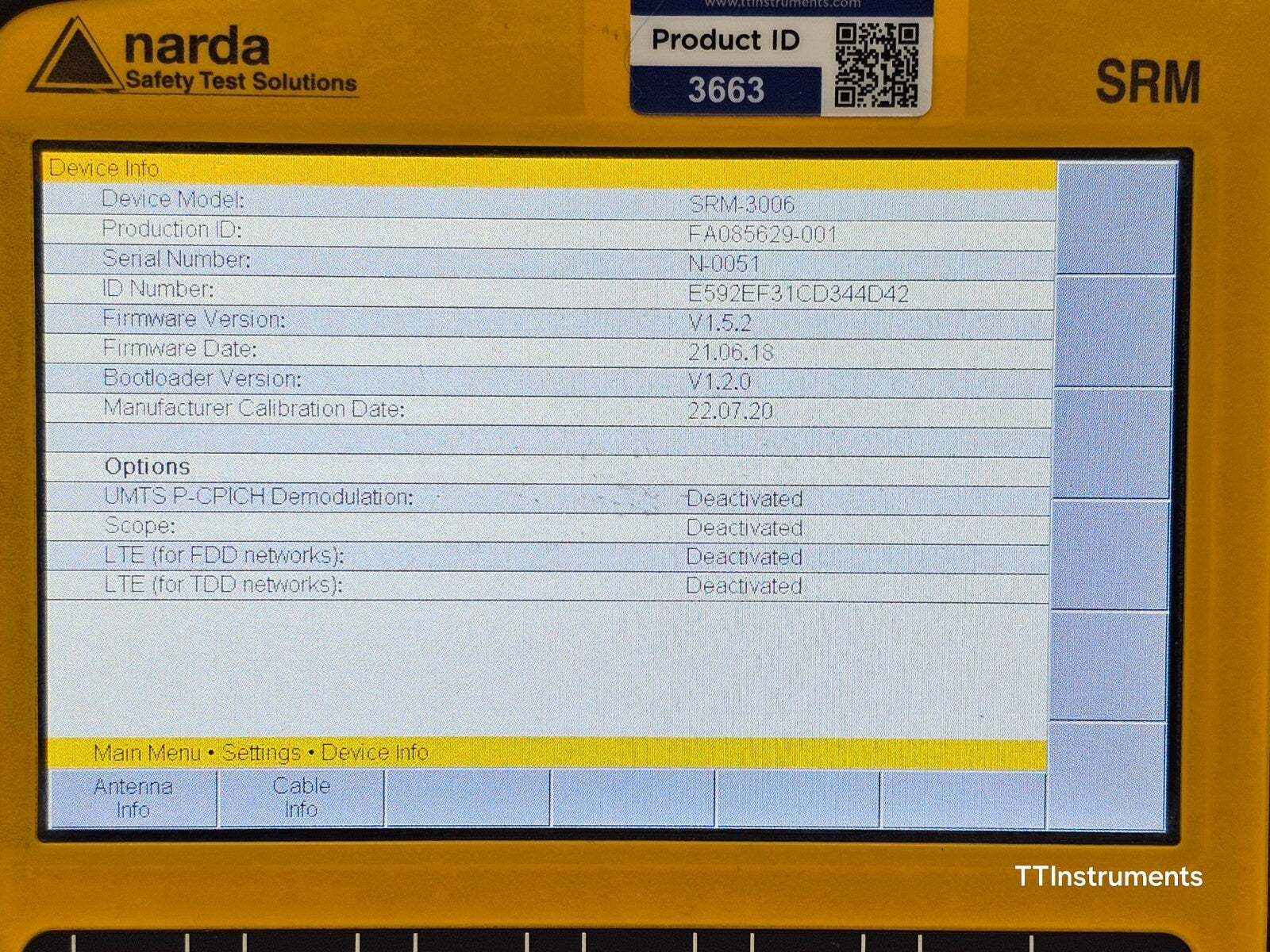 Narda SRM-3006 Selective Radiation Meter 9 kHz-6 GHz 3006/01