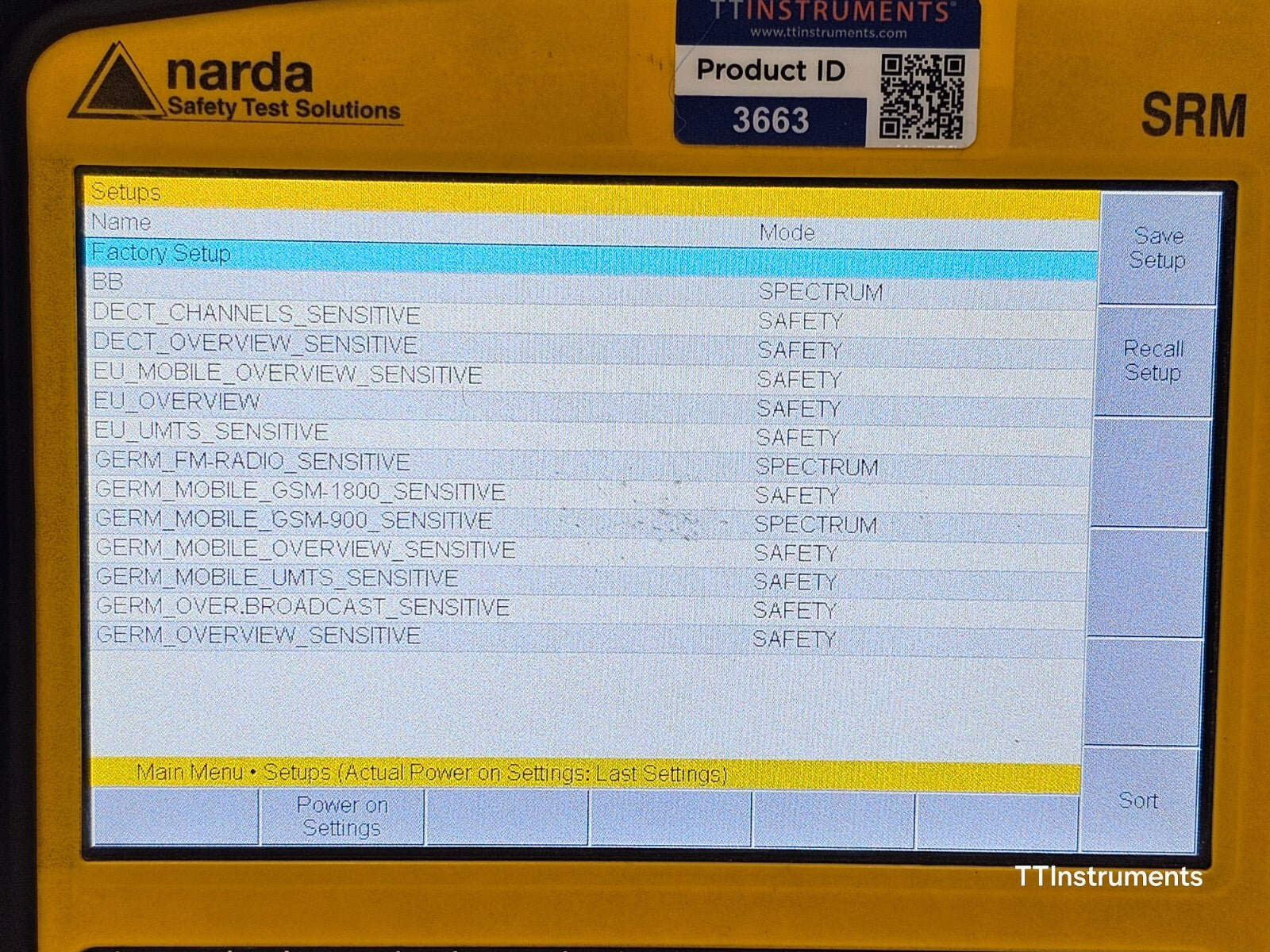 Narda SRM-3006 Selective Radiation Meter 9 kHz-6 GHz 3006/01