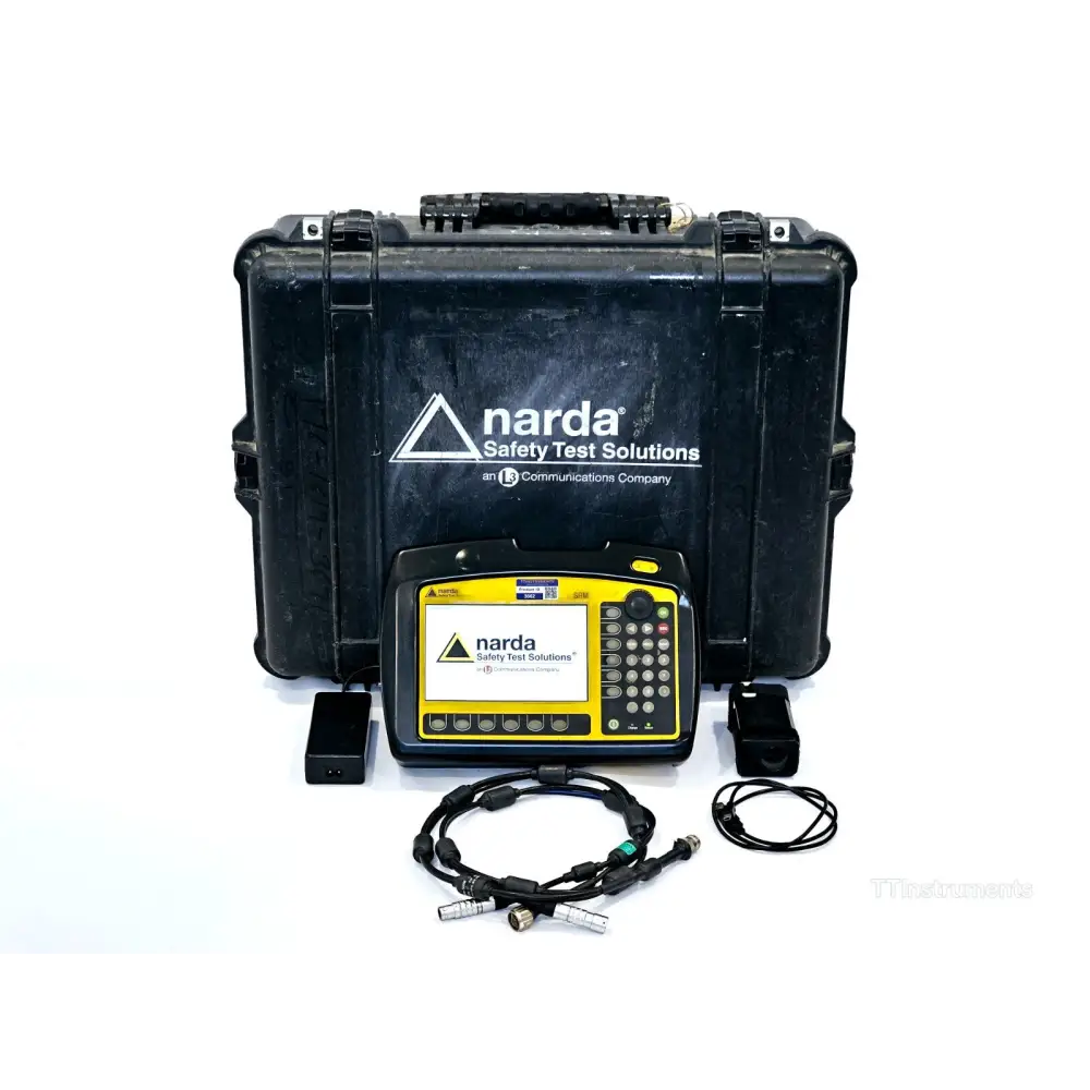 Narda SRM-3006 Selective Radiation Meter front view showing LCD display and keypad