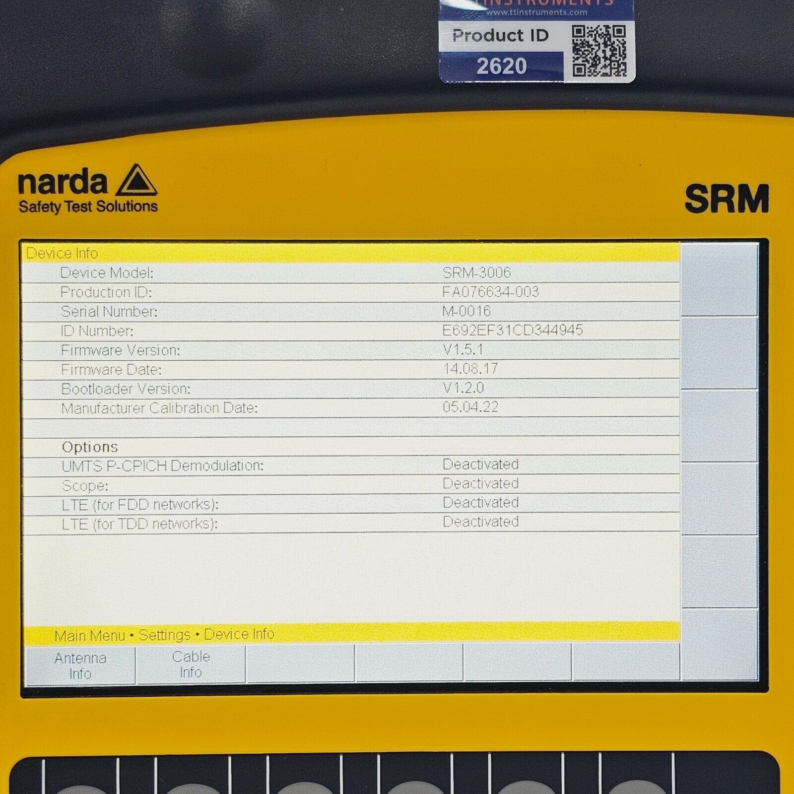 Narda SRM-3006 carry case exterior showing robust hard-shell protective housing