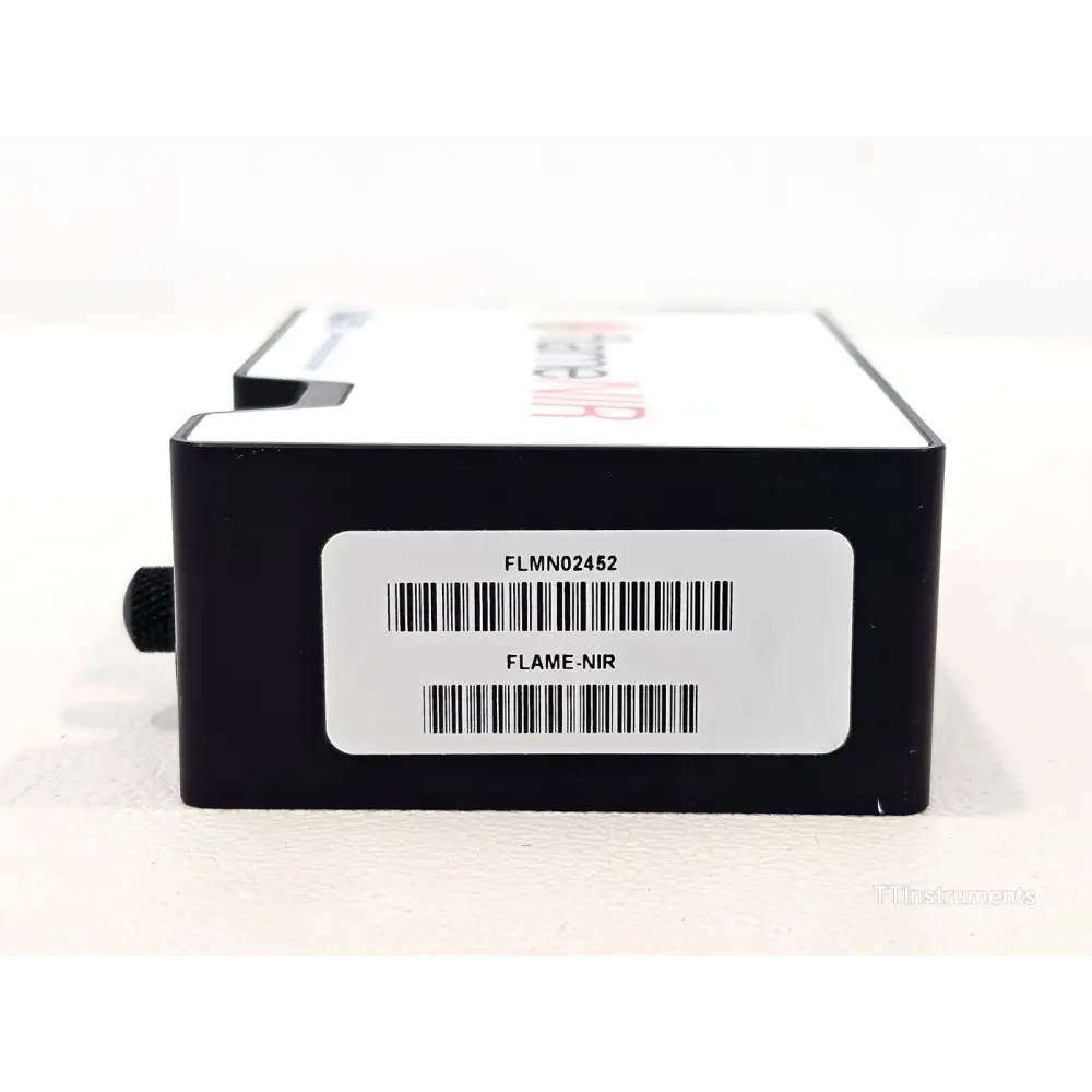 Ocean Optics Flame-NIR NIR128B left side profile view showing rugged aluminium housing