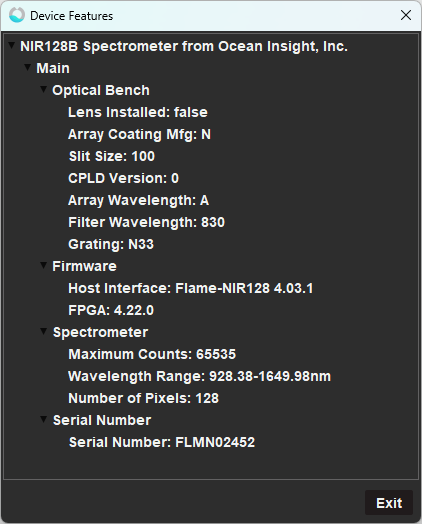 Ocean Optics Flame-NIR NIR128B Spectrometer 1300nm (928 - 1649nm) Tested Working
