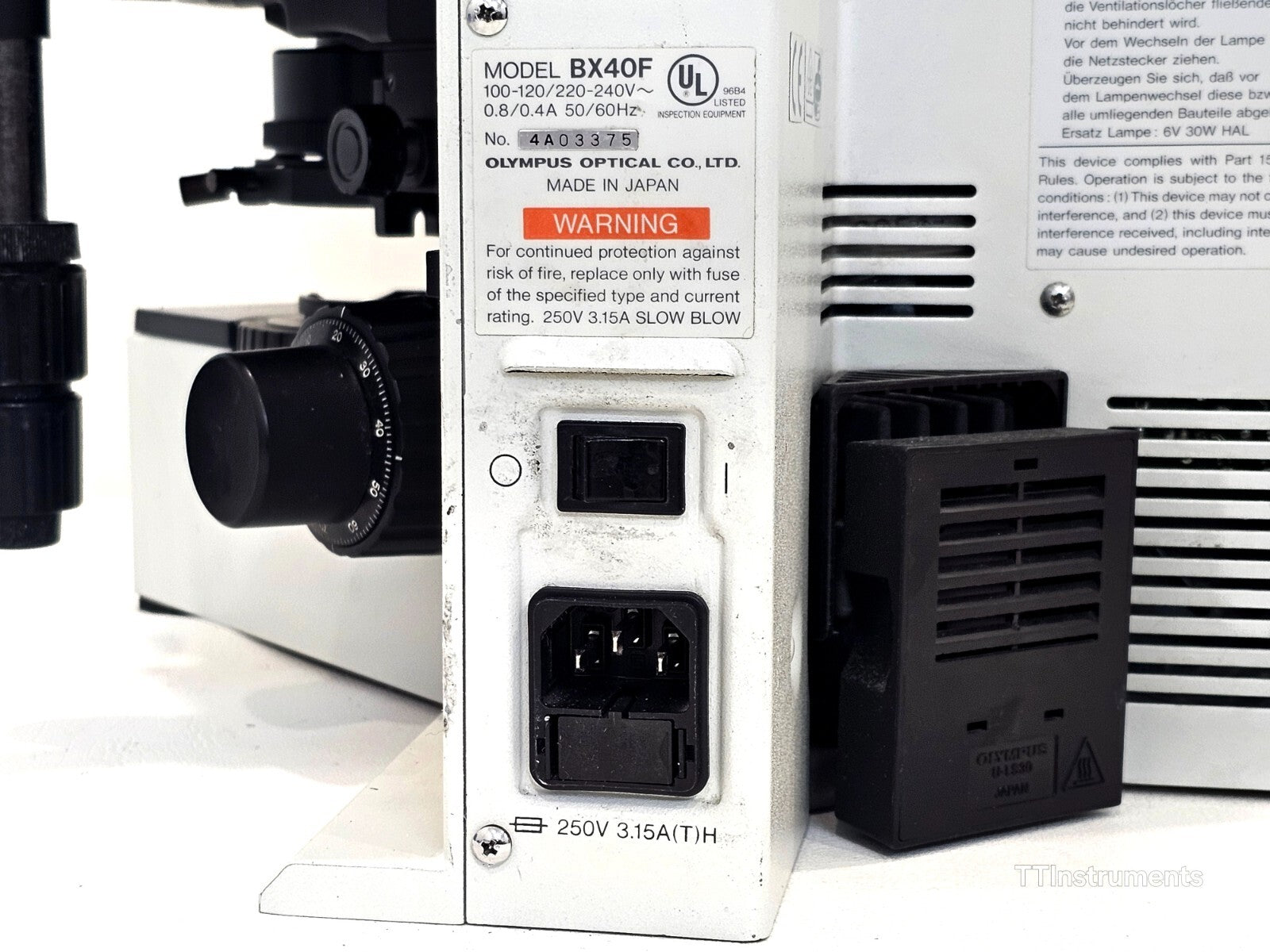 Olympus BX40F Microscope BX40 + 4X Plan Objectives 40X/0.65 40X/0.40 10X/0.25 4x