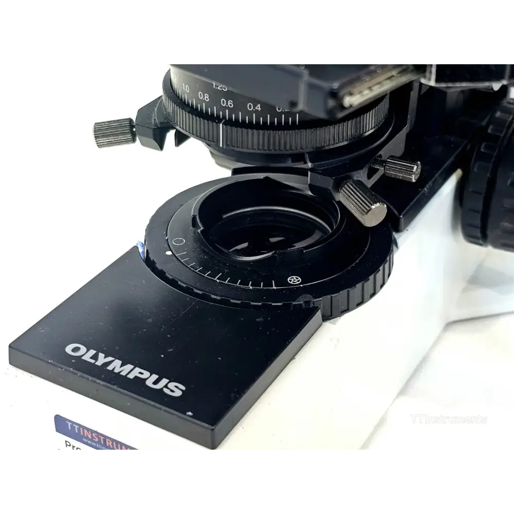 Olympus Plan 10X/0.25 and Plan 4X/0.10 objectives alongside BX40F microscope