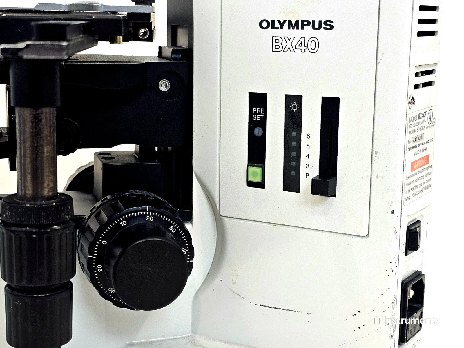 Olympus BX40F Microscope BX40 + 4X Plan Objectives 40X/0.65 40X/0.40 10X/0.25 4x