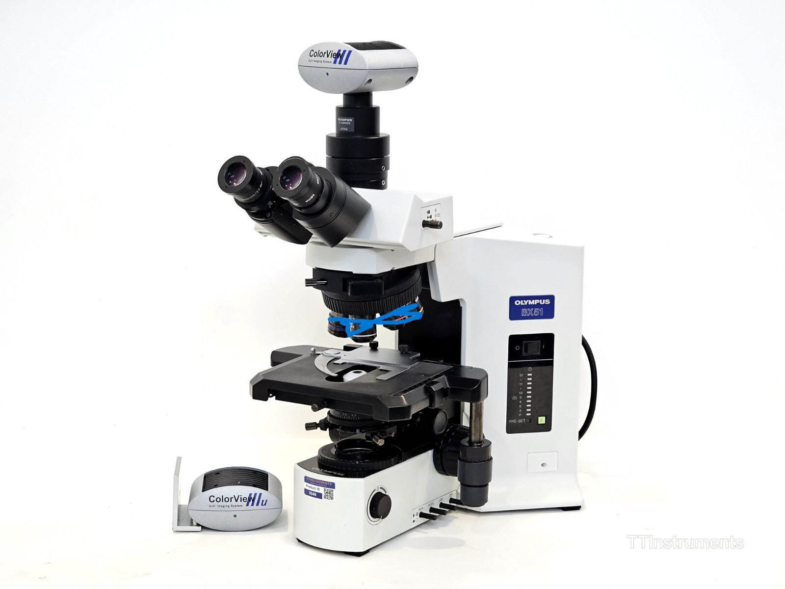 Olympus BX51TF Microscope BX51 with WHN10X/22 Eyepieces & ColorView Camera