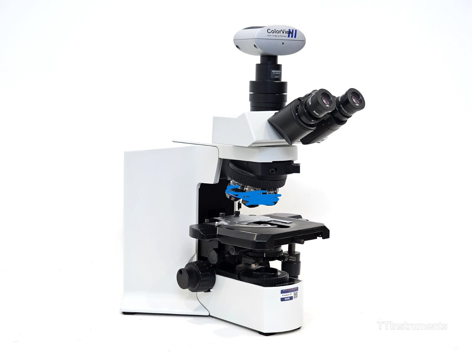 Olympus BX51TF Microscope BX51 with WHN10X/22 Eyepieces & ColorView Camera