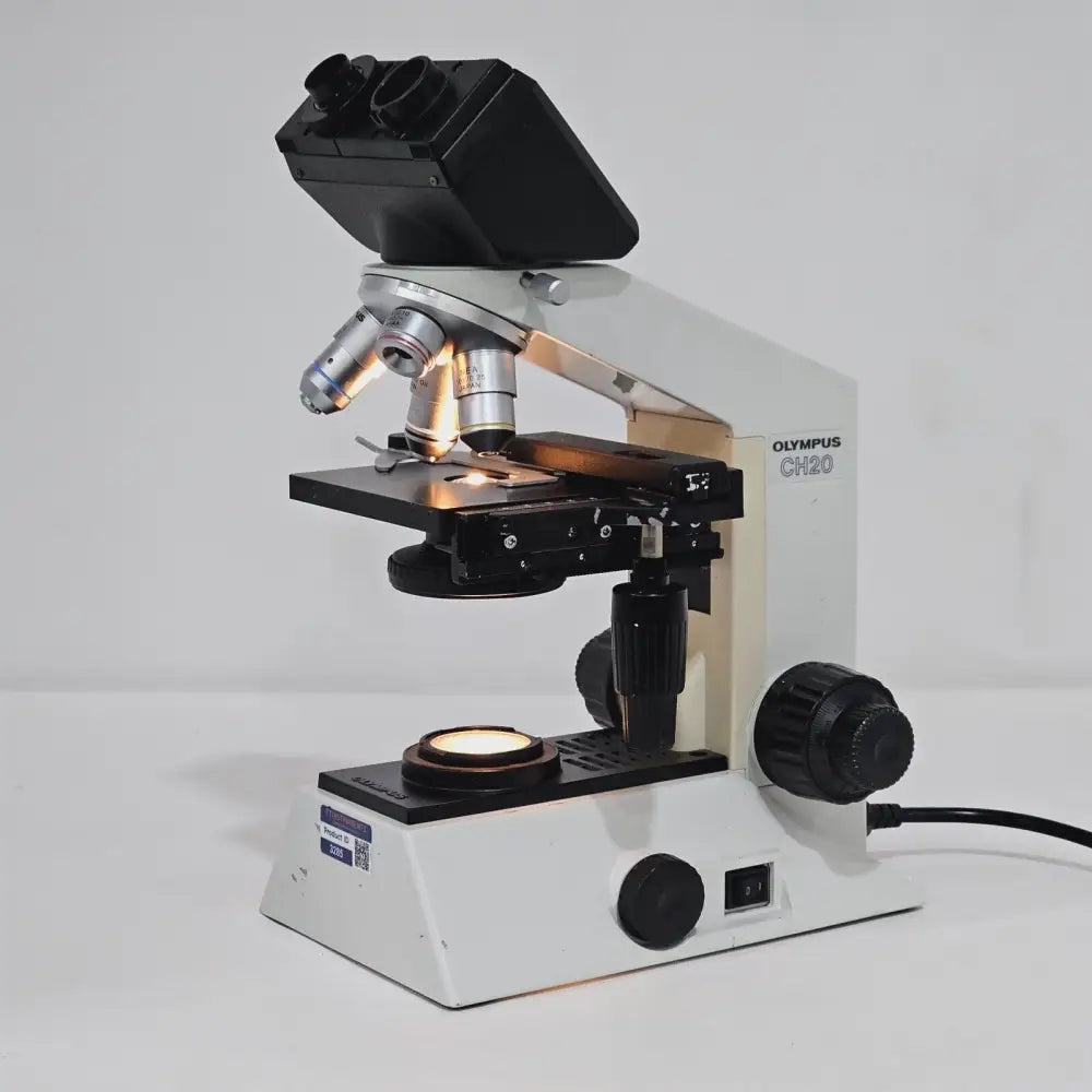 Olympus CH20 BIMF200 binocular biological microscope front view showing binocular head and body