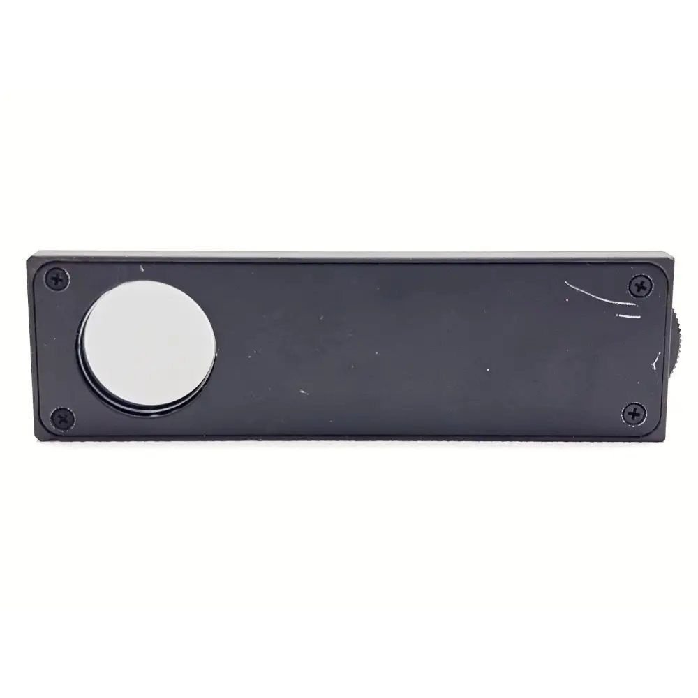 Olympus U-AN360 rotatable analyzer slider side profile showing slider body thickness