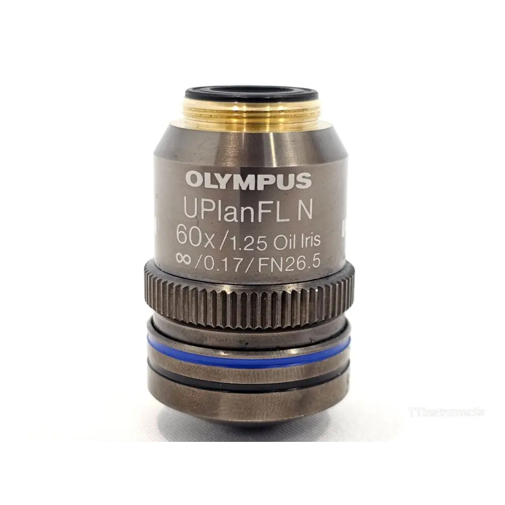 Olympus UPlanFL N 60x 1.25 Oil Iris UPLFLN60XOI microscope objective front view
