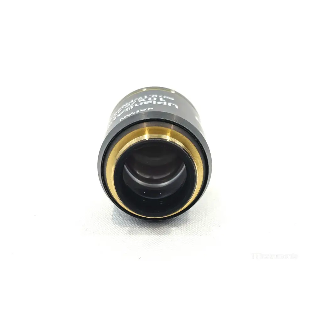 Side profile of Olympus UPlanSApo 10x UIS2 objective with RMS thread mount visible at base