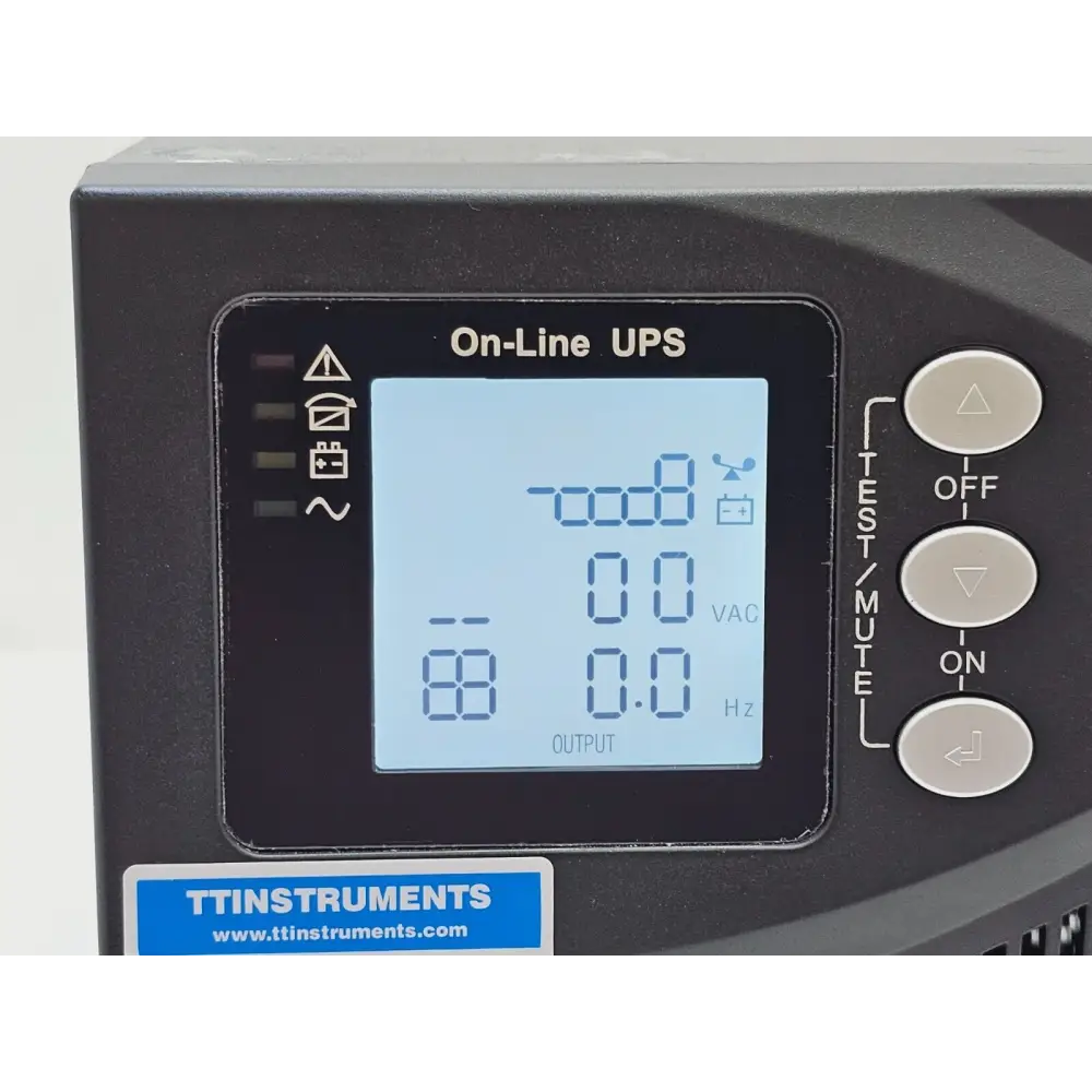 Power Inspired VFI1000T 1kVA UPS unit angled three-quarter view showing front and side of tower housing
