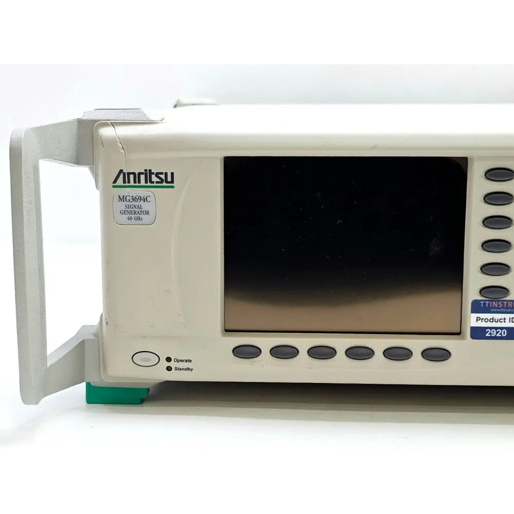 Anritsu MG3694C front fascia showing crack on top-left side of panel