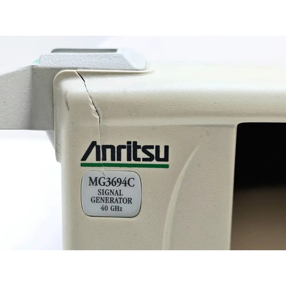 Anritsu MG3694C calibration certificate showing out-of-specification parameters