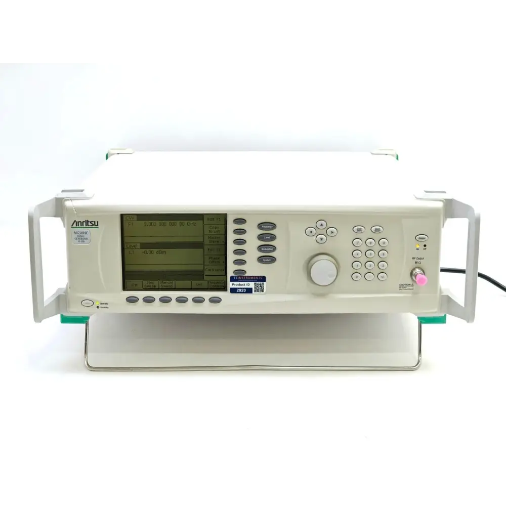 Anritsu MG3694C 40 GHz microwave signal generator front panel view showing display and controls