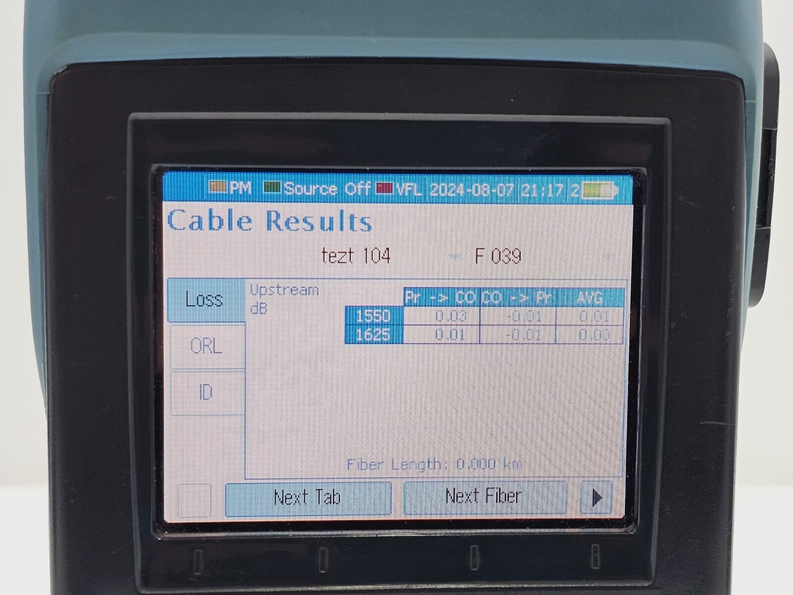 EXFO FOT-930 MaxTester II FOT-932-4 pair angled view showing ports and display screens
