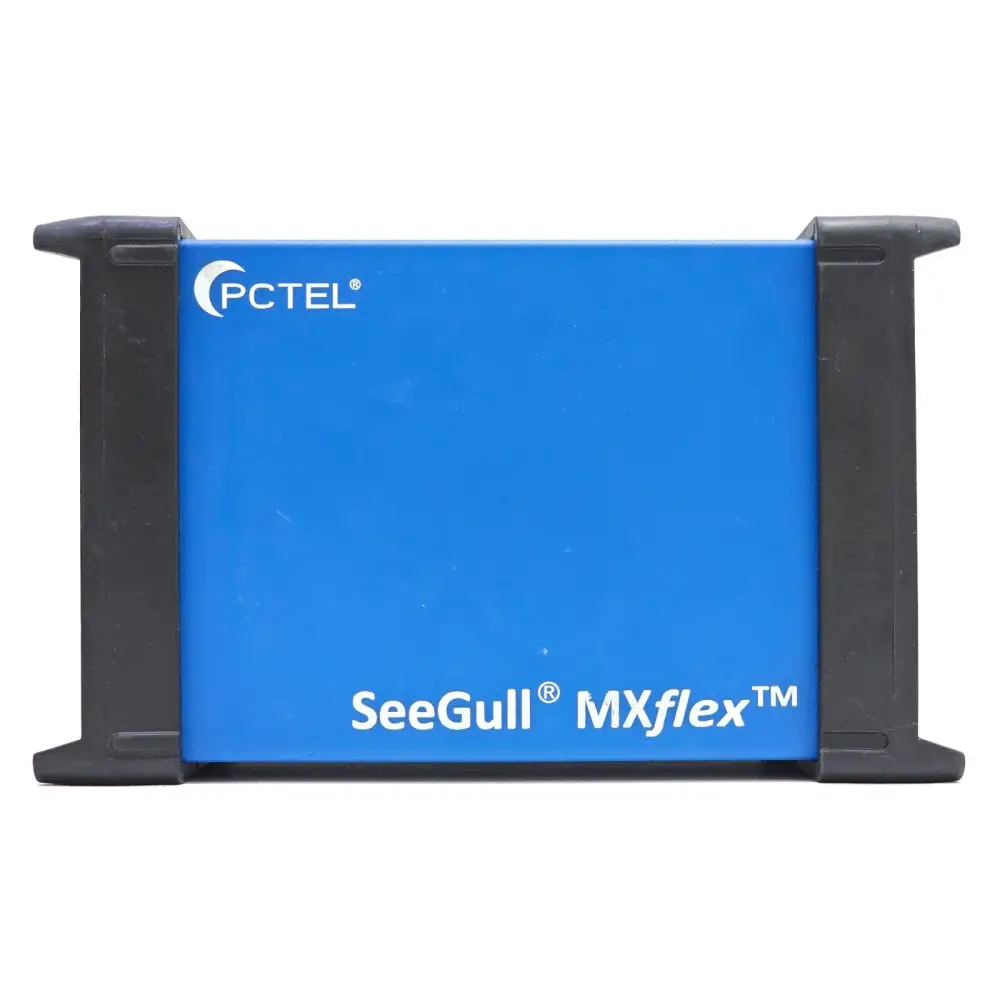 PCTEL MXflex receiver with USB cable connected for data transfer to host laptop