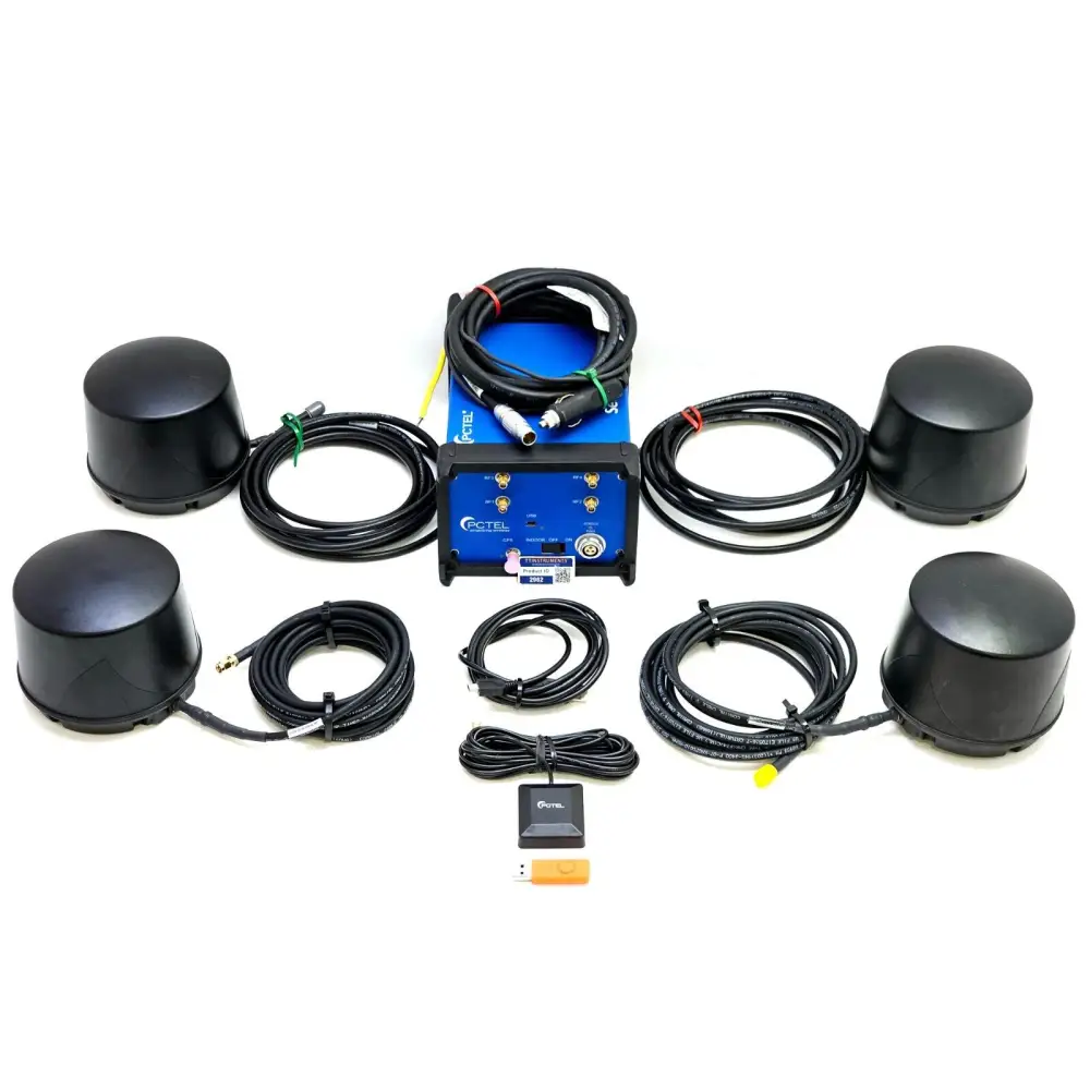PCTEL SeeGull MXflex 07904S-U scanning receiver front view showing RF antenna ports and LED indicators