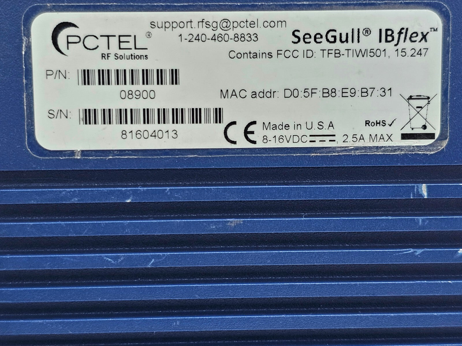 PCTEL SeeGull IBflex 570 MHz - 3.8 GHz Scanning Receiver 08900 8 Opts WCDMA LTE