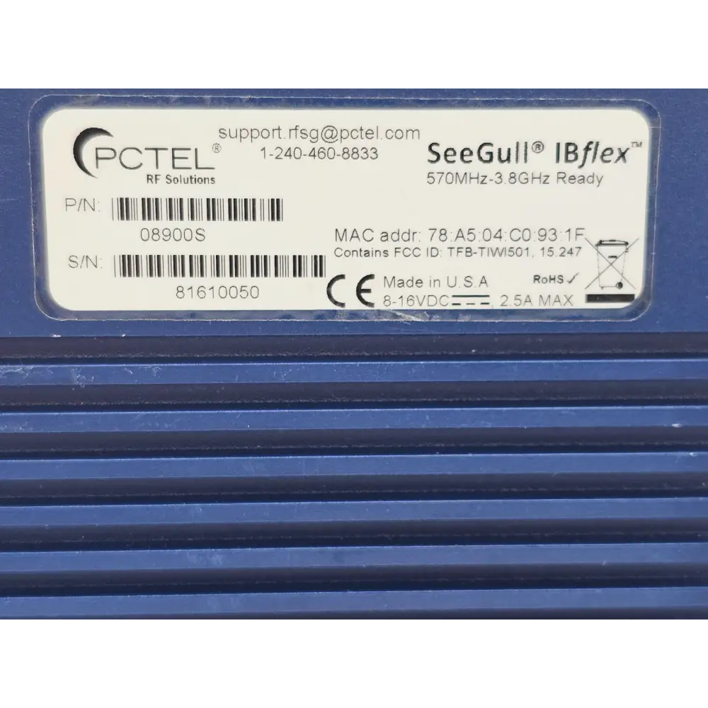 PCTEL SeeGull IBflex 570 MHz - 3.8 GHz Scanning Receiver 08900S xx Licences 4G