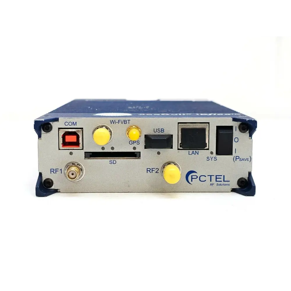 PCTEL SeeGull IBflex 08900 scanning receiver front view showing front panel display and RF ports