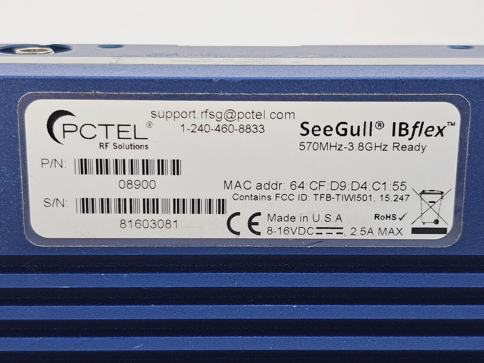 PCTEL SeeGull IBflex 570MHz - 3.8GHz Scanning Receiver 08900 LTE 4G 10 Options