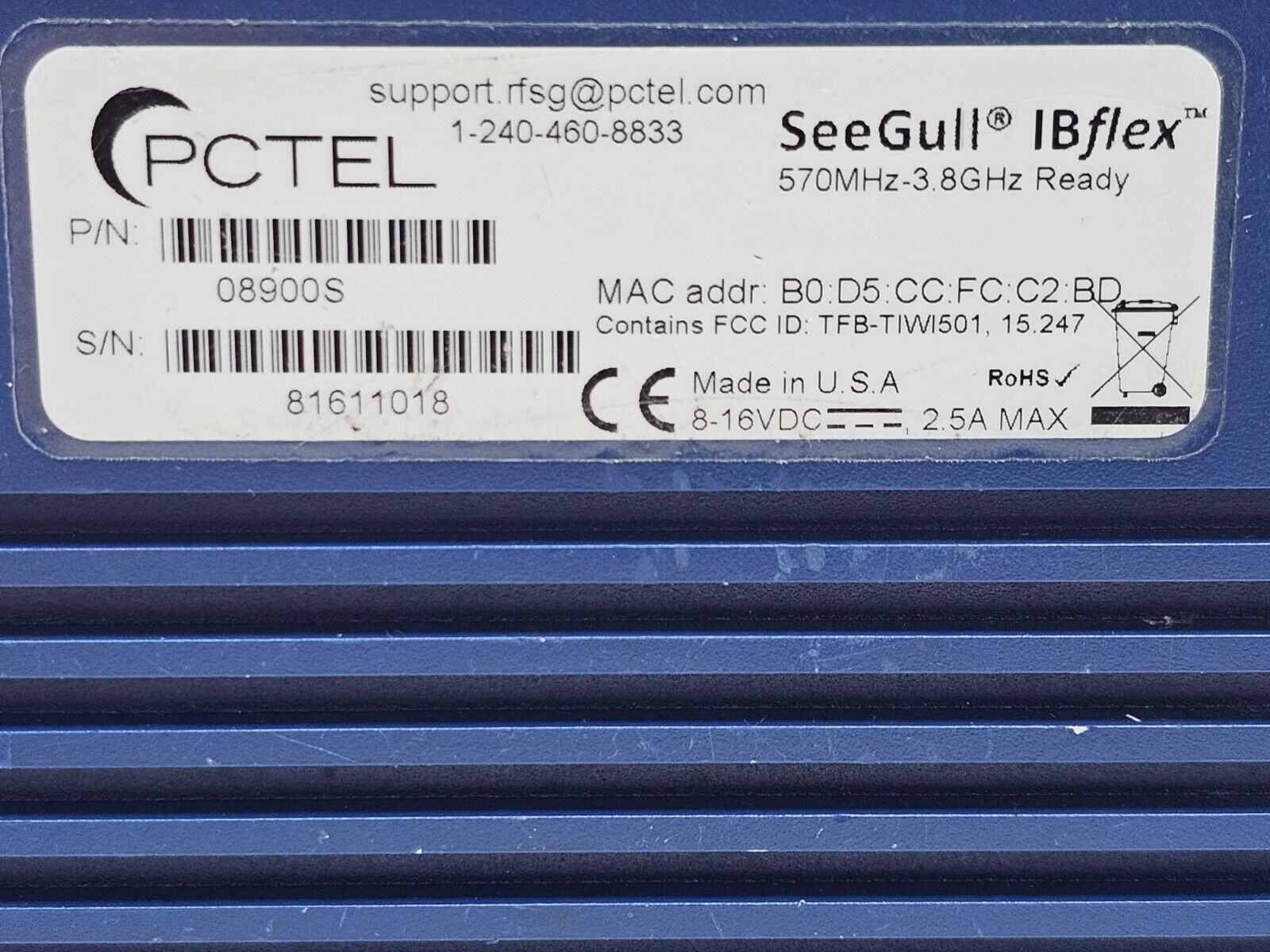 PCTEL SeeGull IBflex 570MHz - 3.8GHz Scanning Receiver 08900S 36 Options LTE 4G