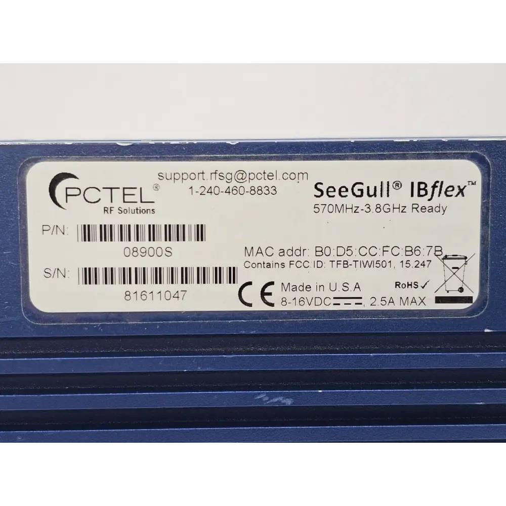 PCTEL SeeGull IBflex 570MHz-3.8GHz Scanning Receiver 08900S ENH Power Scan Optio