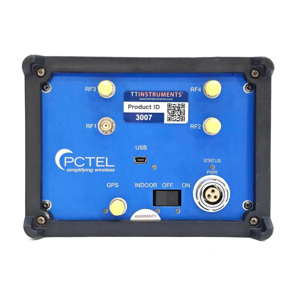 PCTEL MXflex 07904S-U scanning receiver top view with label and port identification