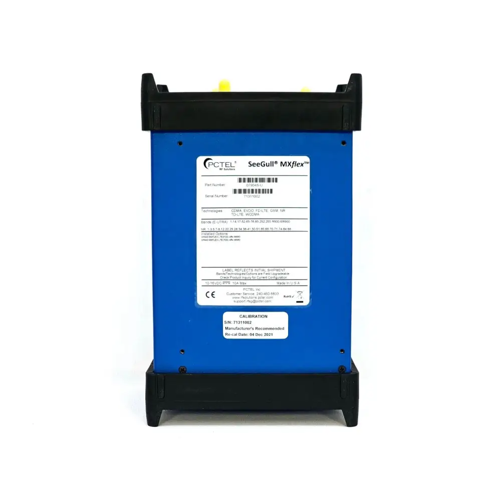 PCTEL MXflex scanning receiver side profile showing compact portable housing