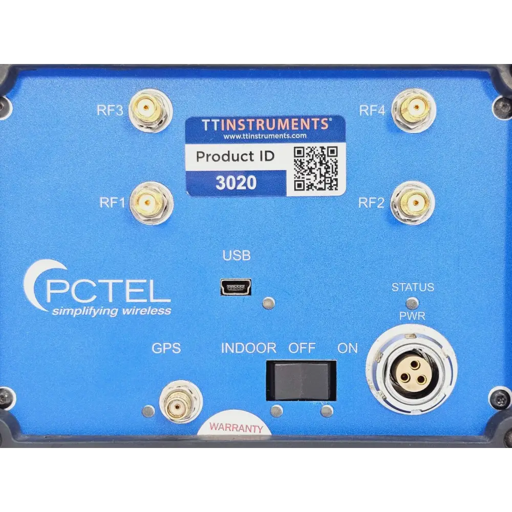 PCTEL MXflex scanning receiver showing licence information screen with perpetual active status