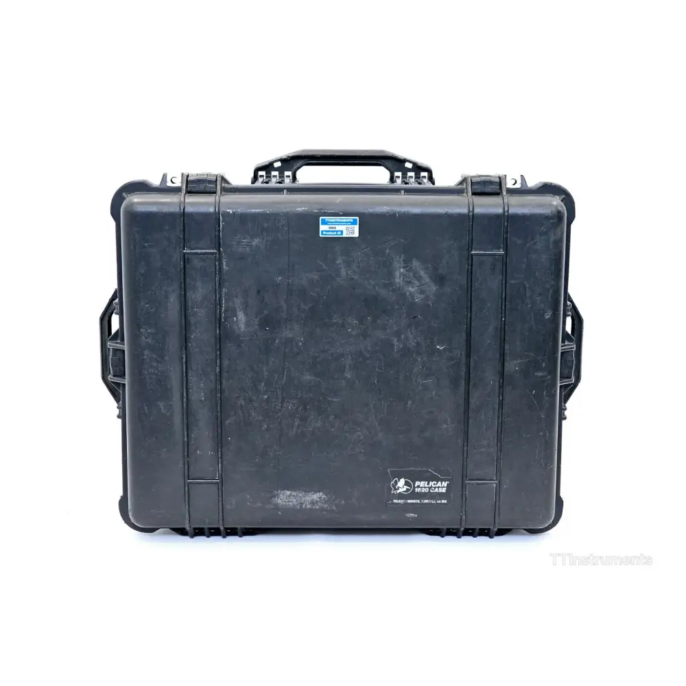 Pelican 1620 protective carry case shown closed with stainless steel latches visible