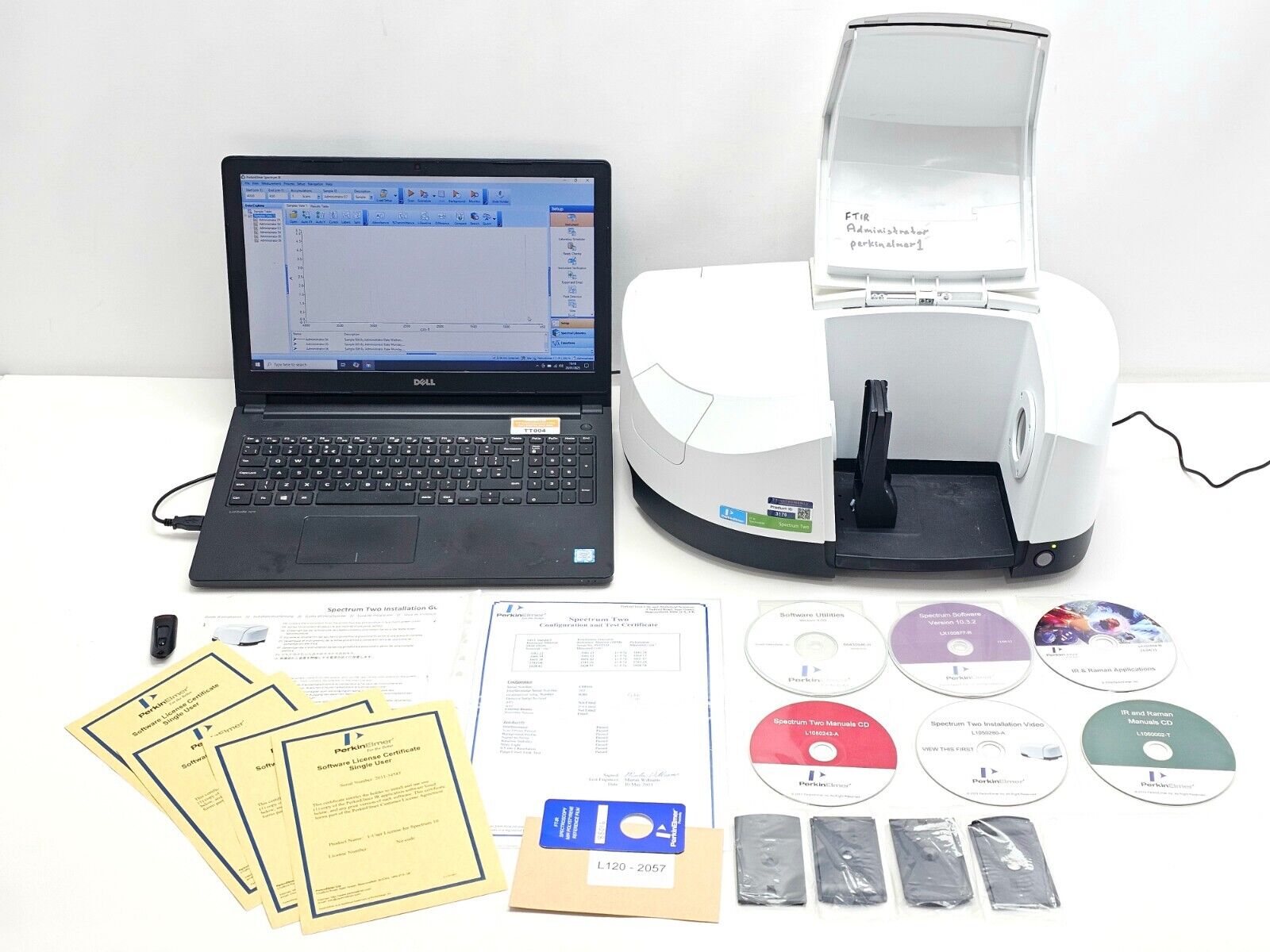 Perkin Elmer L1600300 FT-IR Spectrometer Spectrum TWO LITA with Laptop & Software