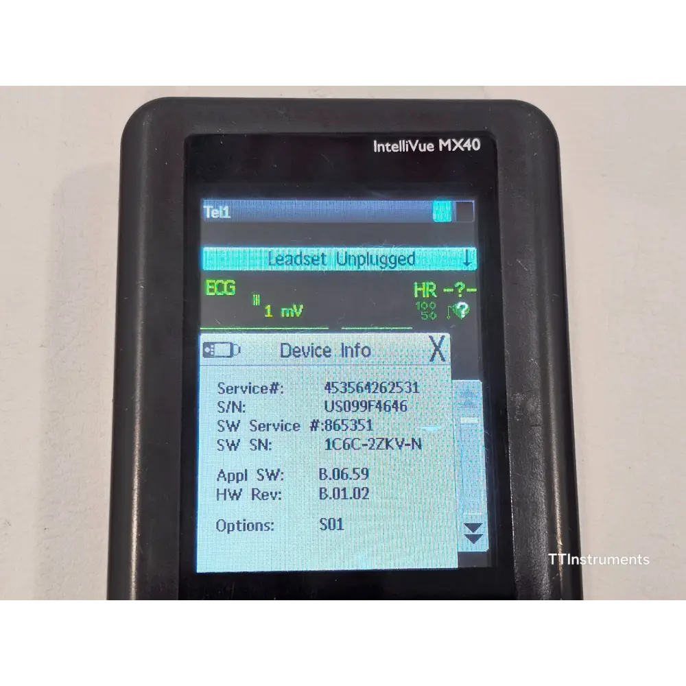 Full set of items included with Philips IntelliVue MX40-2B4 monitor sale