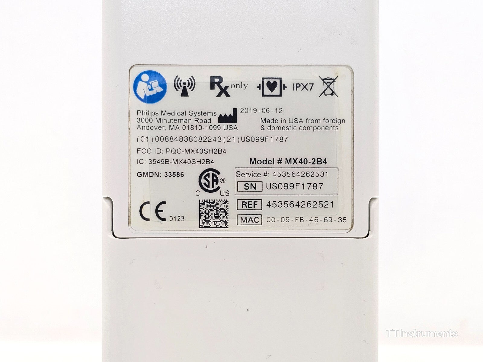 Philips IntelliVue MX40-2B4 Patient Monitor + 2x Batteries MX40 MFD 2019