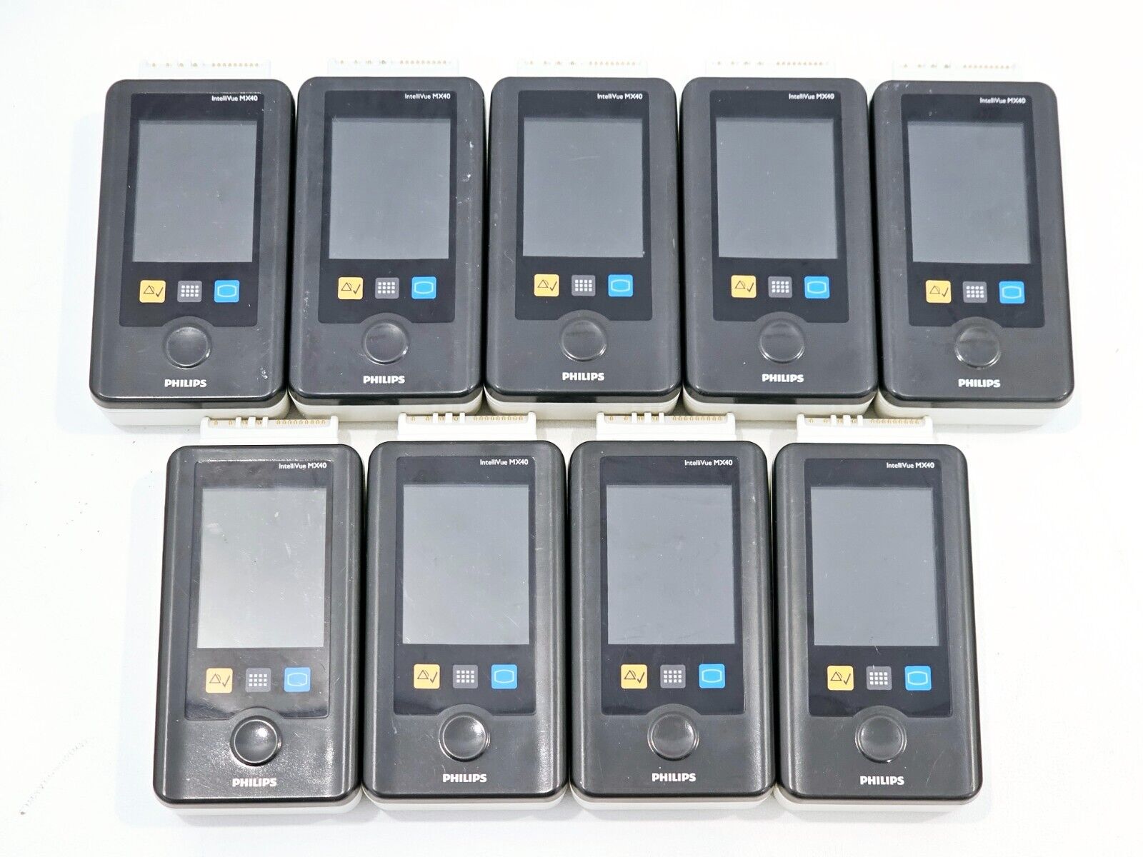 9x Philips Intellivue MX40-2B4 Patient Wearable Monitors with Batteries & Charger