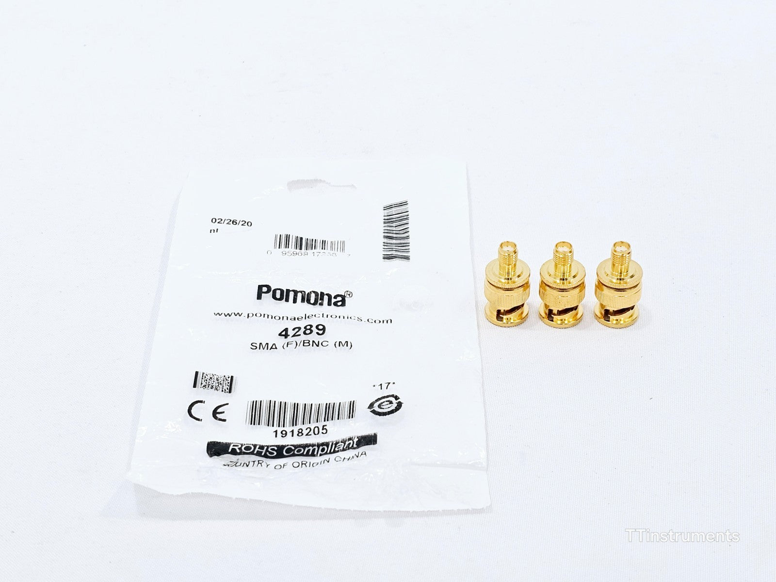 Pomona 4289 RF/COAXIAL ADAPTER, SMA JACK TO BNC PLUG