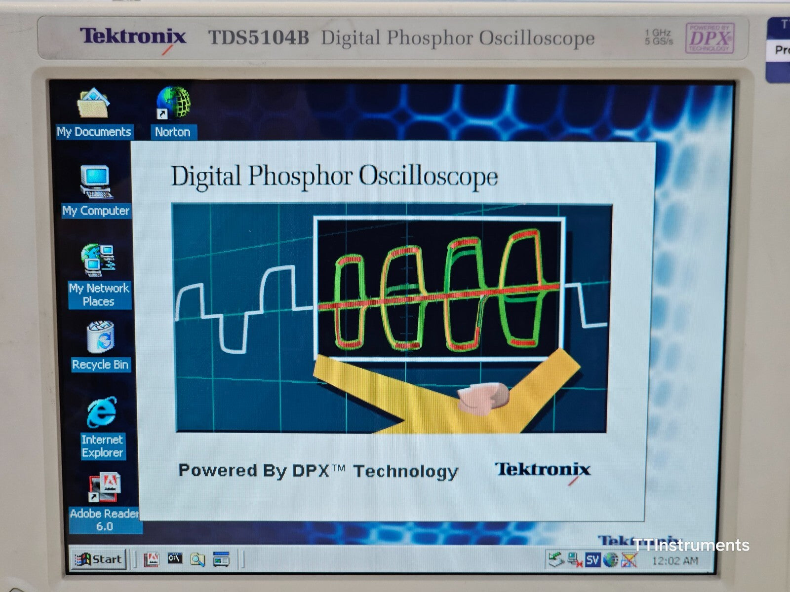 READ DESCRIP Tektronix TDS5104B DPO Digital Phosphor Oscilloscope 1 GHz 5 GS/s
