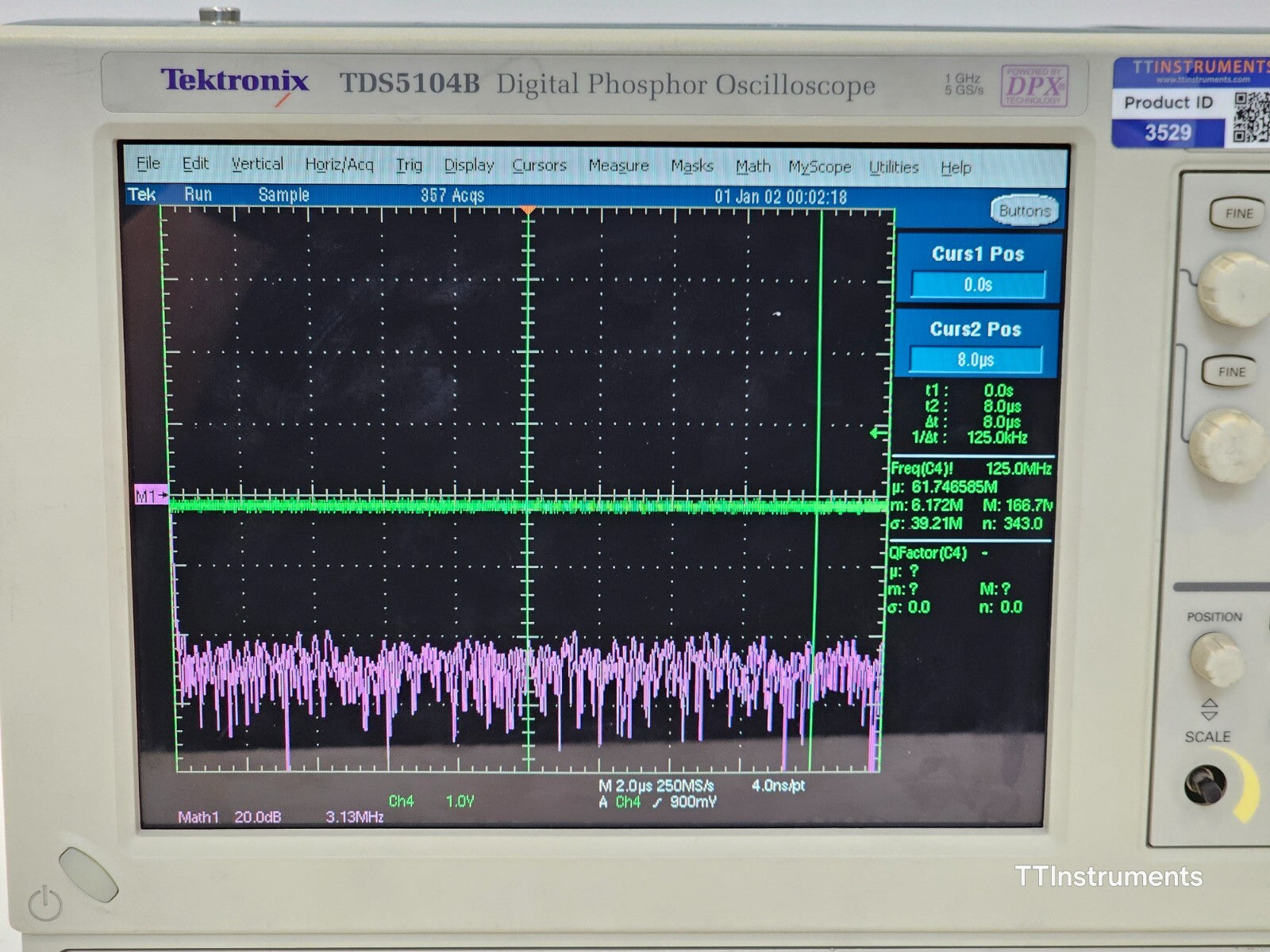 READ DESCRIP Tektronix TDS5104B DPO Digital Phosphor Oscilloscope 1 GHz 5 GS/s