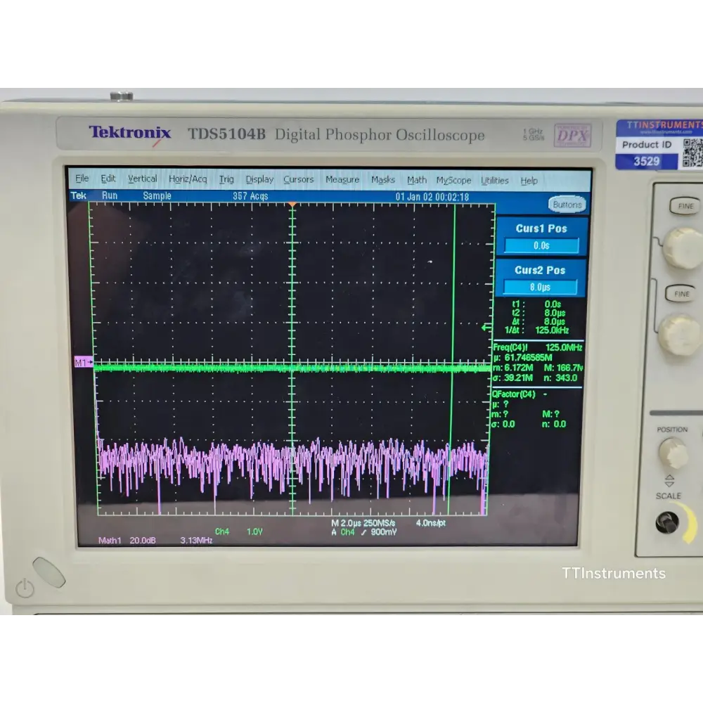 Tektronix TDS5104B front panel lower section with softkeys and USB port