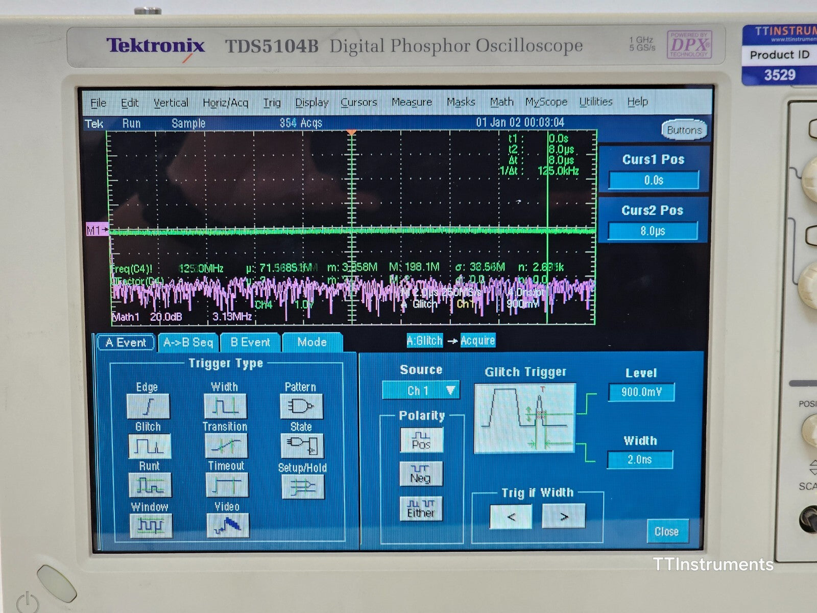 READ DESCRIP Tektronix TDS5104B DPO Digital Phosphor Oscilloscope 1 GHz 5 GS/s