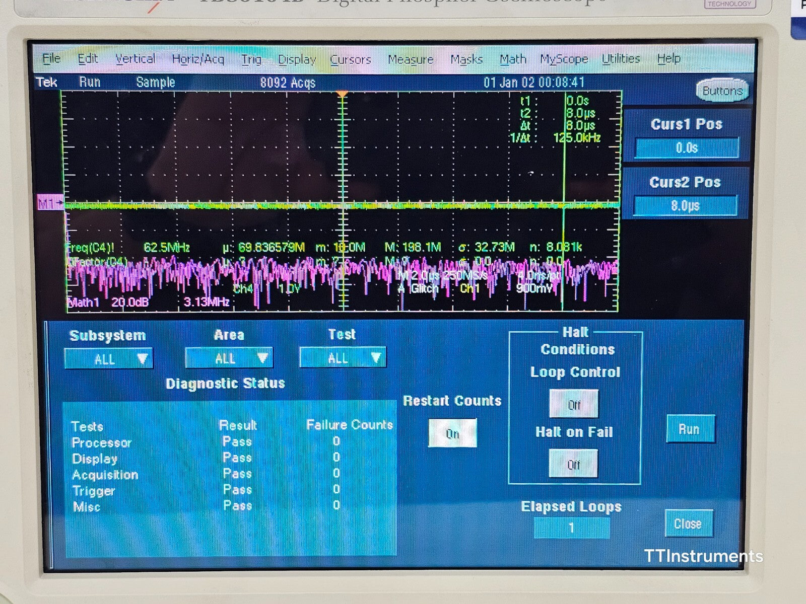READ DESCRIP Tektronix TDS5104B DPO Digital Phosphor Oscilloscope 1 GHz 5 GS/s