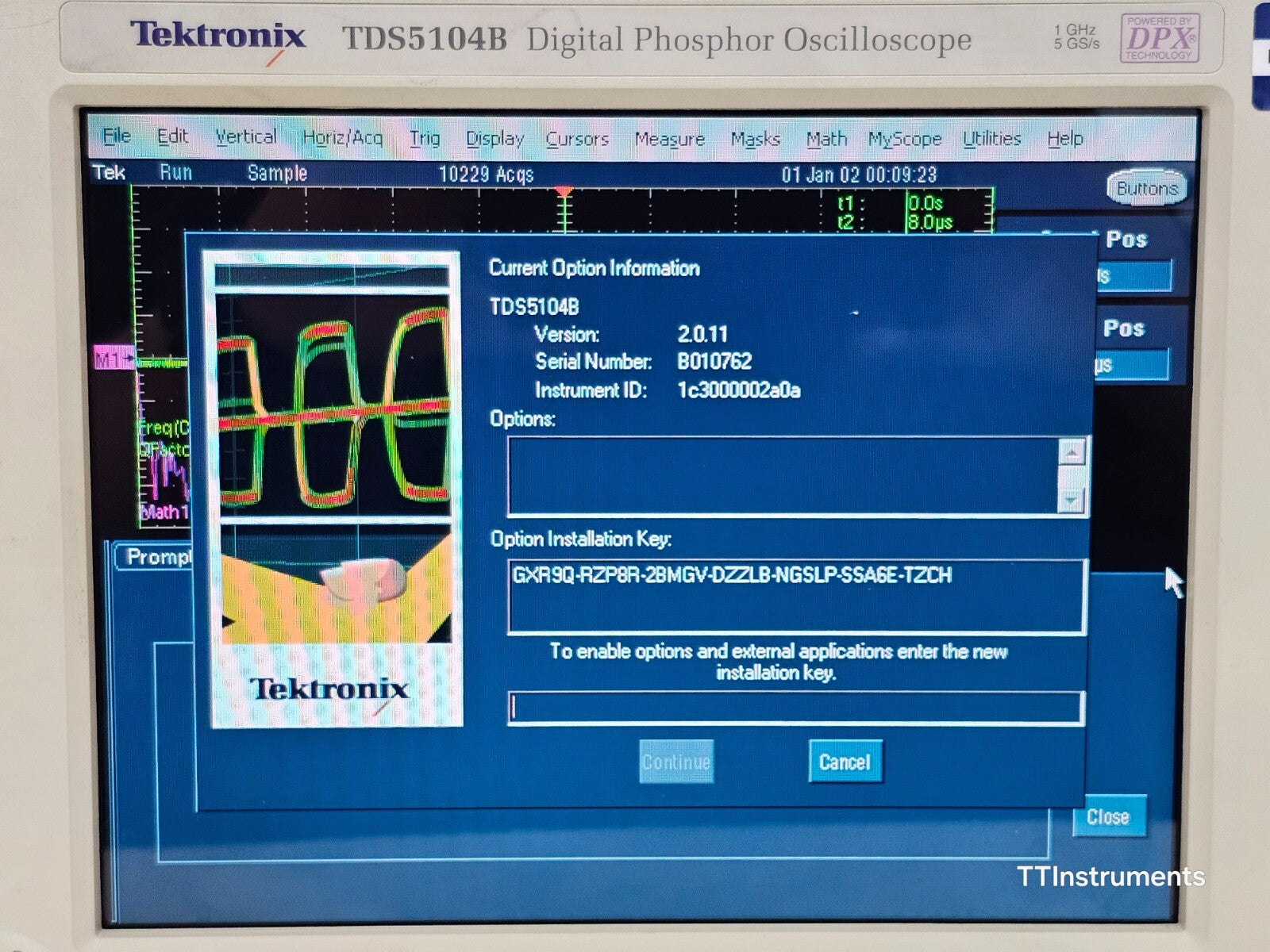 READ DESCRIP Tektronix TDS5104B DPO Digital Phosphor Oscilloscope 1 GHz 5 GS/s