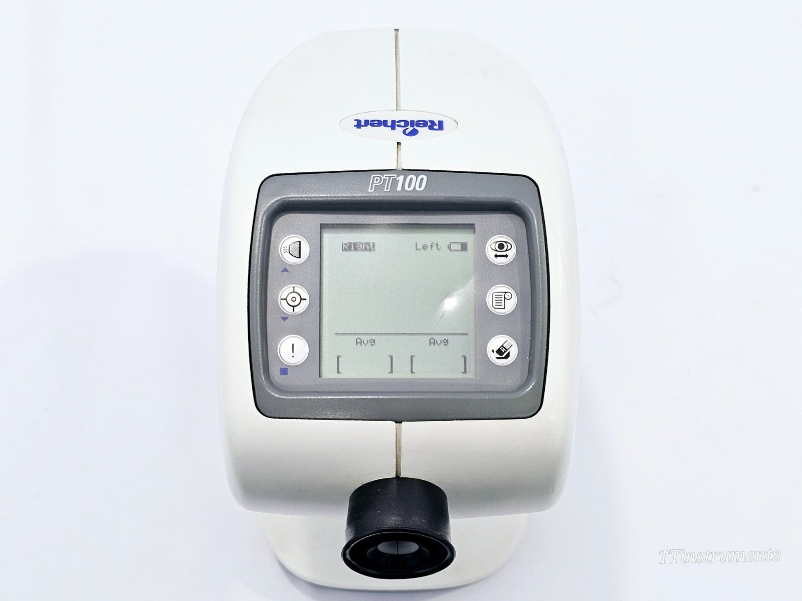 Reichert PT100 close-up of measurement aperture and air puff nozzle