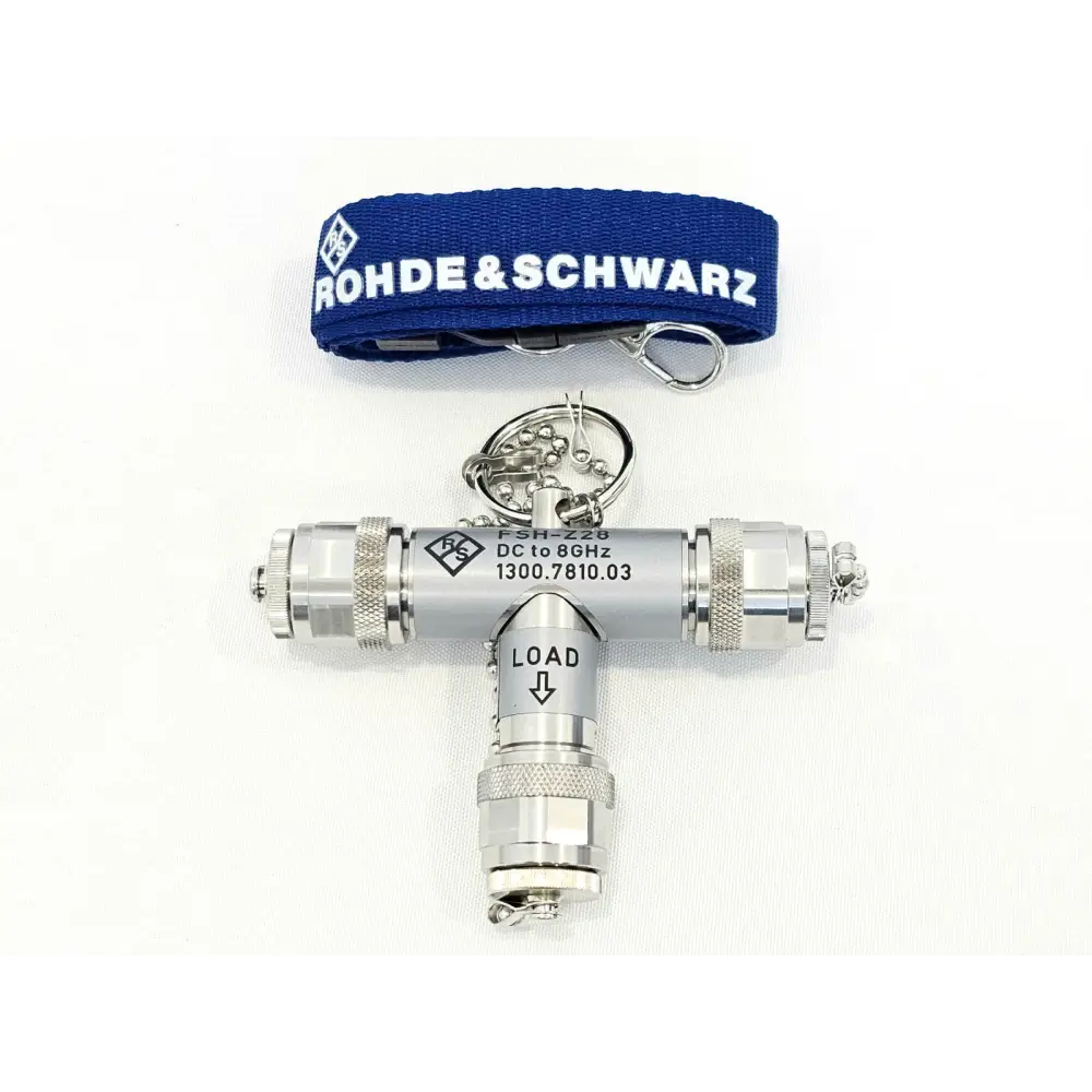 Rohde & Schwarz FSH-Z28 calibration standard DC-8GHz with blue R&S lanyard, front view showing model label