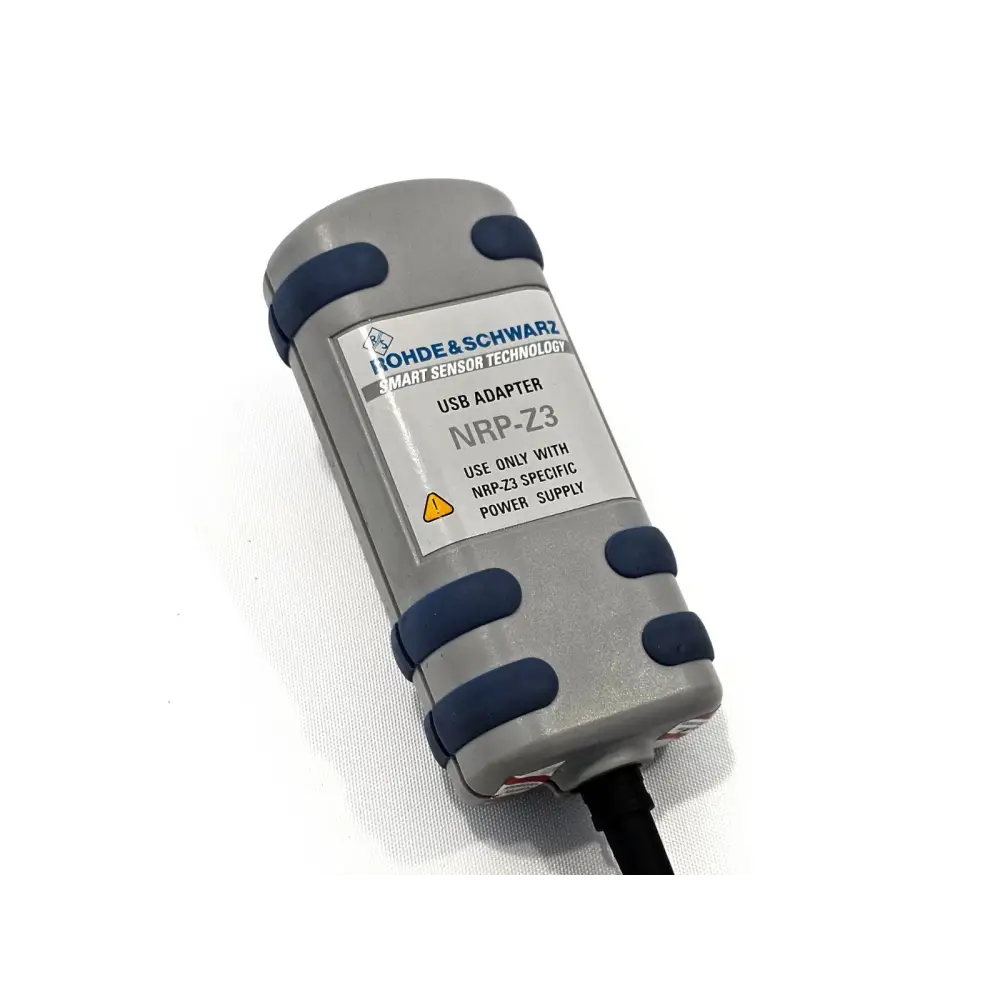 Rohde & Schwarz NRP-Z3 USB adapter front label showing model name and Smart Sensor Technology branding